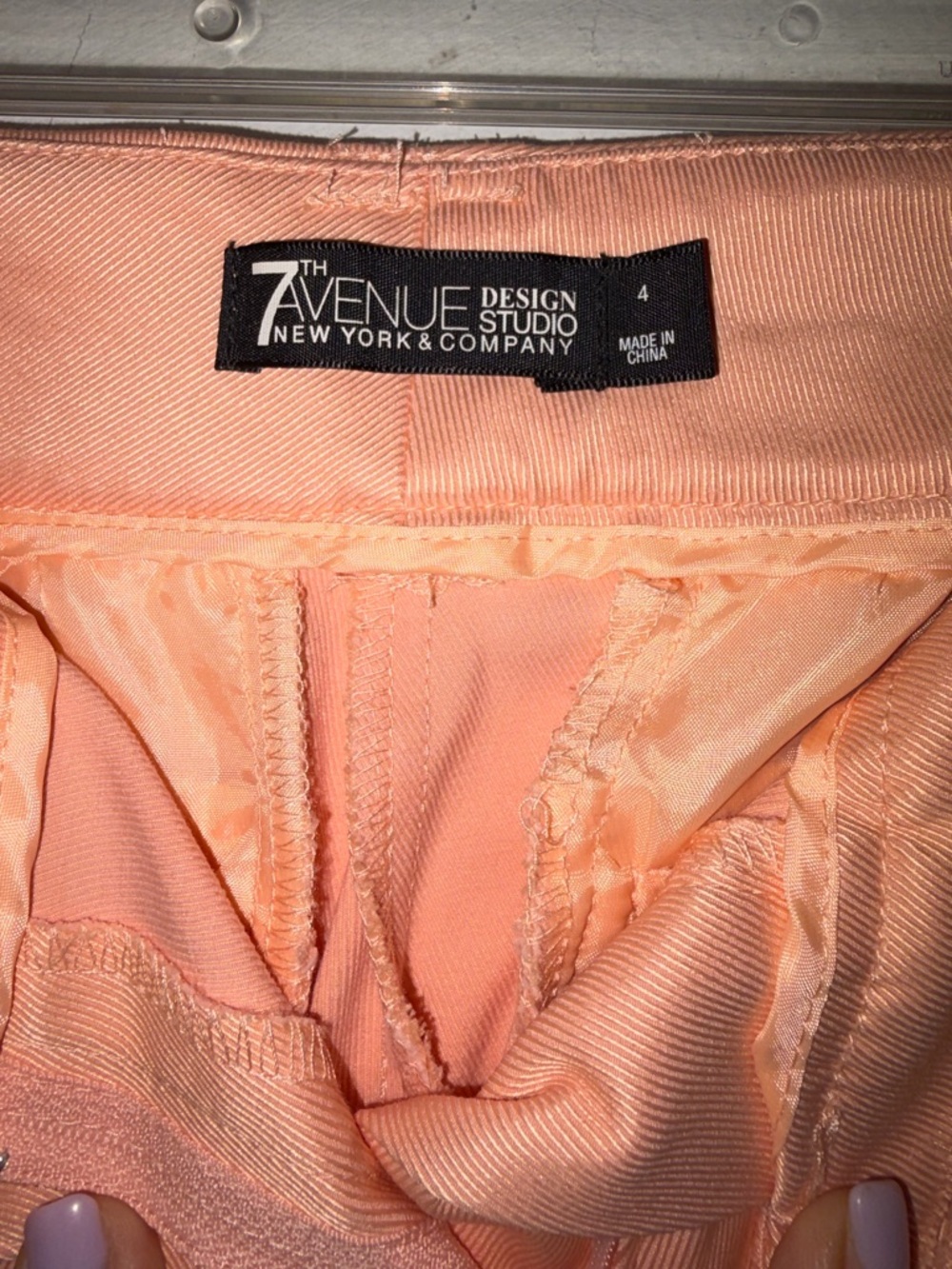 New York & Company Peach-Coral Tailored Crop Trousers - Picture 2 of 5